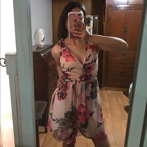 Pink floral spring dress